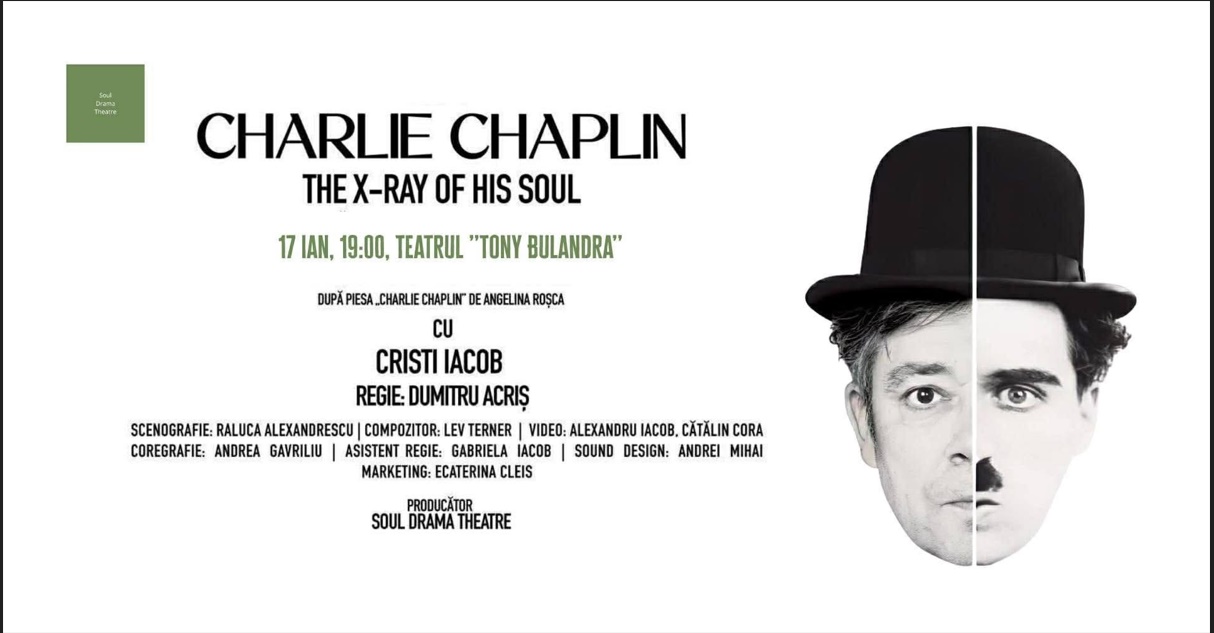 Charlie Chaplin, The X-Ray of his Soul. Un spectacol unic pe scena Teatrului Tony Bulandra Târgoviște